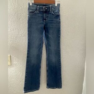 Wrangler Girl’s Indigo Straight Leg Boot Cut Jeans Size 8 Slim  Inseam 25”